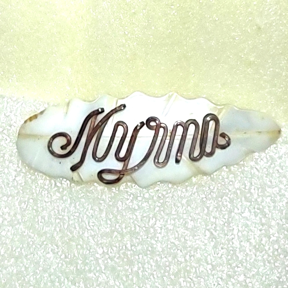 Script Myrna Vintage MOP Brooch
